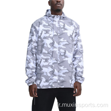 Veste d&#39;entraînement en gros de Camo Men Full Zip